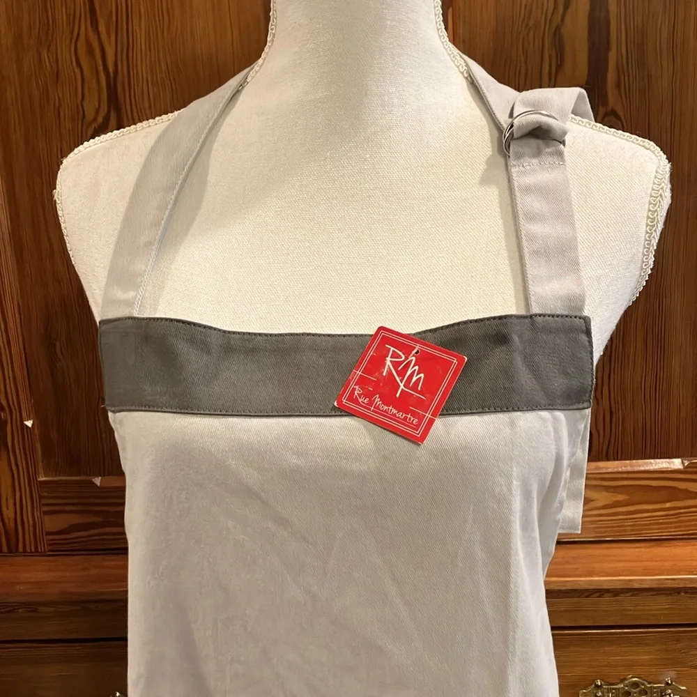 NWT Rue Montmartre gray apron OS - Picture 3 of 14